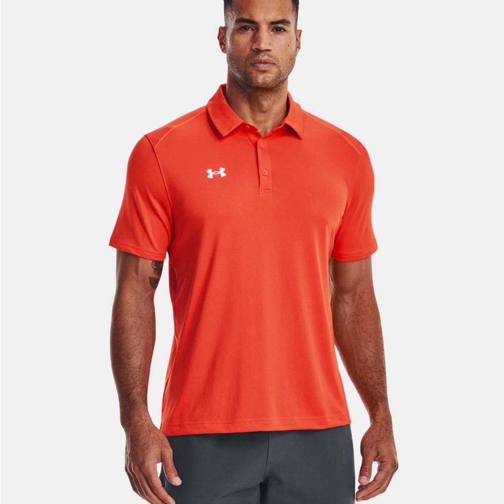 Under Armour Men's Team Tech Short Sleeve Orange Shirt Size S